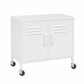 Mobiletto in acciaio bianco con ruote, 60x35x56 cm, scaffale regolabile per ufficio e casa