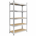 Scaffale in Acciaio per Officina e Garage 180x90x40 cm, Portata 750 kg, 5 Ripiani in MDF Senza Bulloni