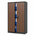 Armadio da Ufficio in Metallo Chiudibile 140x90x40 cm Antracite Legno