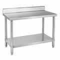 Tavolo da Lavoro Acciaio Inox con Alzatina 120x60 cm - Capacità 250kg