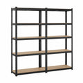 Scaffale in Acciaio Regolabile a 5 Ripiani per Carichi Pesanti, 875 kg, 180x180x40 cm, Nero