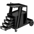 Carrello Portautensili GYMAX in Metallo con Rotelle per Saldatrici, 4 Cassetti e Catena di Sicurezza