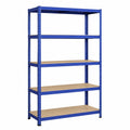 SONGMICS Scaffalatura a 5 Ripiani in Acciaio, Montaggio Facile Senza Viti, Capacità 750 kg, 60x120x200 cm, Blu