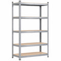 Scaffalatura Robusta KARAT per Garage e Officina, Scaffale a Incastro per Cantina e Pneumatici, Grigio, 220x120x45 cm
