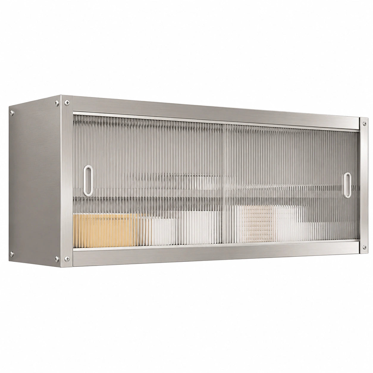Armadio da Cucina Sospeso in Acciaio Inox con Ante in Acrilico, Soluzione Salvaspazio per Ristorante e Lavanderia